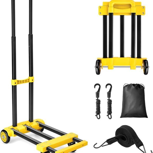 Folding Hand Truck, 290 lbs Heavy Duty Dolly Cart Solid Moving Utility Cart - Picture 1 of 6